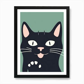 Peekaboo Cat Illustration 2 Art Print