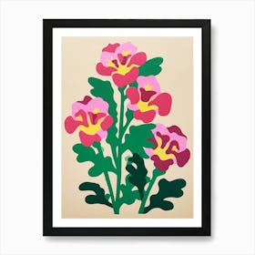 Cut Out Style Flower Art Snapdragon 3 Art Print