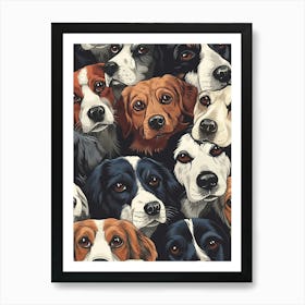 Perfectly Repeatable Artwork With Cute Dog Faces 40 Art Print