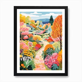 Giverny Gardens, France In Autumn Fall Illustration 1 Art Print