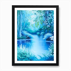 Water Gardens Waterscape Marble Acrylic Painting 3 Art Print