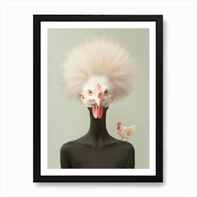 Ap Surreal Chicken Portrait 3 August 2024 Art Print