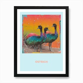 Rainbow Ostrich Poster 2 Art Print