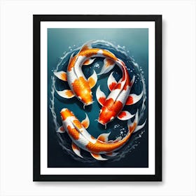 Koi Fish Yin Yang Painting (23) Art Print