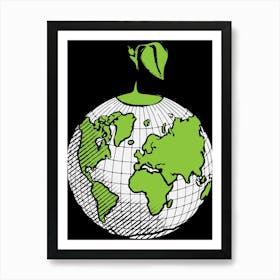 Globe Earth World Planet Science World Map Art Print