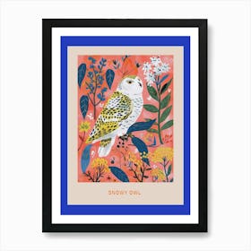 Spring Birds Poster Snowy Owl 2 Art Print