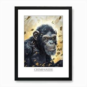 Chimpanzee Precisionist Illustration 4 Poster Art Print