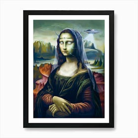 Starlight Siren Alien Mona Lisa Art Print