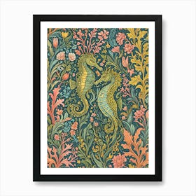 Seahorses In Colour Art Print