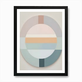 Under - True Minimalist Calming Tranquil Pastel Colors of Pink, Grey And Neutral Tones Abstract Painting for a Peaceful New Home or Room Decor Circles Clean Lines Boho Chic Pale Retro Luxe Famous Peace Serenity Art Print