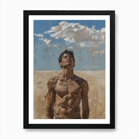 Man In Desert - S 1 Art Print