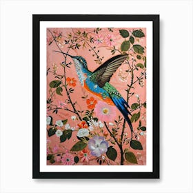 Floral Animal Painting Hummingbird 3 Art Print