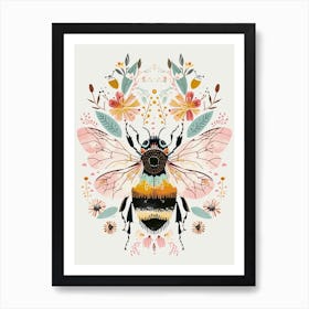 Colourful Insect Illustration Bee 14 Art Print