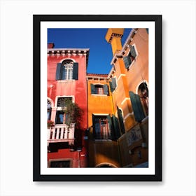 Terracotta And Ochre Traditional Houses Venice Italy Art Print