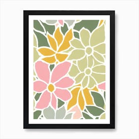 Statice Pastel Floral 3 Flower Art Print