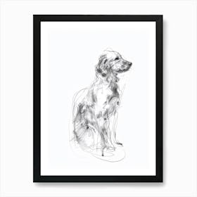 Kuvasz Dog Charcoal Line 3 Art Print