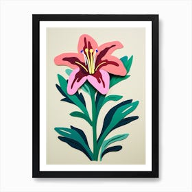 Cut Out Style Flower Art Lily 2 Art Print