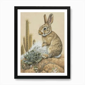 Mini Rex Rabbit Drawing 1 Art Print