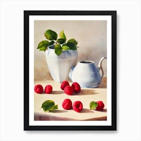 Raspberry Italian Watercolour fruit Art Print
