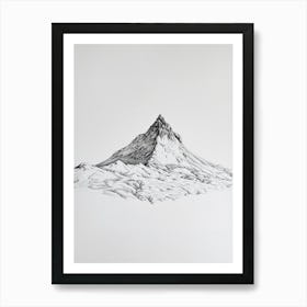 Pico De Orizaba Mexico Line Drawing 1 Art Print