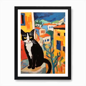 Painting Of A Cat In Agrigento Italy 1 Art Print