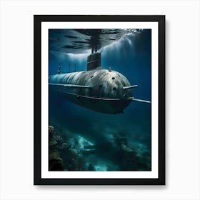 Submarine In The Ocean-Reimagined 43 Art Print