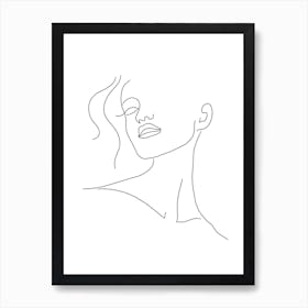 Female Beauty, Outline, Line Art, Minimal, Art, Home, Wall Print Art Print