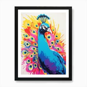 Andy Warhol Style Bird Peacock 2 Art Print