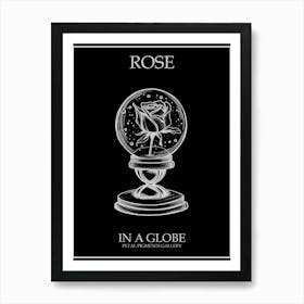 Rose In A Globe Line Drawing 1 Poster Inverted Art Print