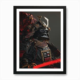 Darth Vader As A Vintagepunk Samurai 18 Art Print