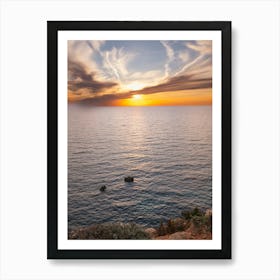 Sunset on the sea in Malta Poster