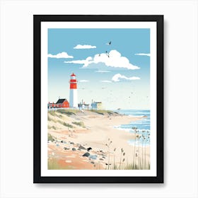 Lighthouse On The Beach Art Print