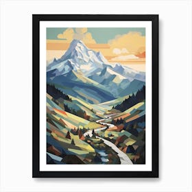 The Alps   Geometric Vector Illustration 1 Art Print