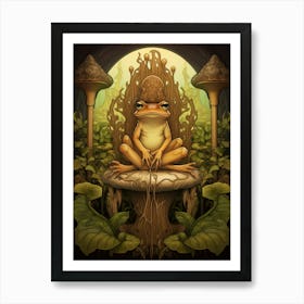 Wood Frog On A Throne Storybook Style 1 Art Print