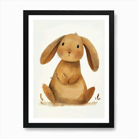 Cinnamon Rabbit Kids Illustration 3 Art Print