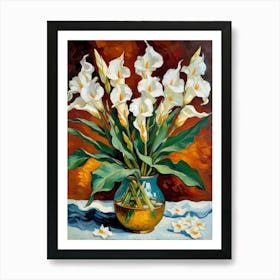 Calla Lilies In A Vase Art Print