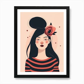 Asian Girl Illustration 4 Art Print