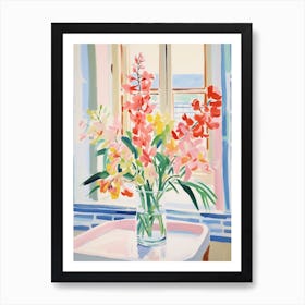 A Vase With Freesia, Flower Bouquet 1 Art Print