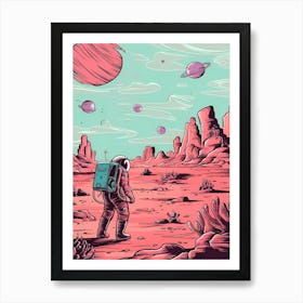 Astronaut In Space Art Print