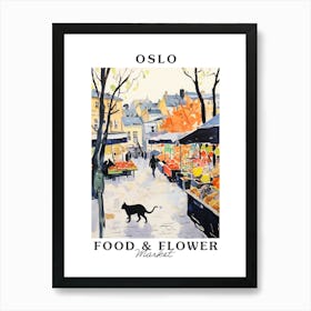 Food Market With Cats In Oslo 2 Poster Art Print