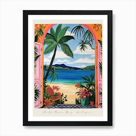 Poster Of Half Moon Bay, Antigua, Matisse And Rousseau Style 2 Art Print