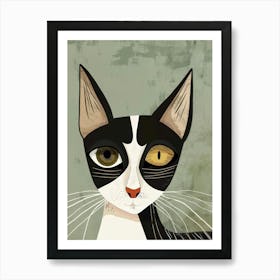 Black And White Cat 38 Art Print