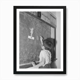 Grade School Pupil At Board, Concho, Arizona By Russell Lee Art Print