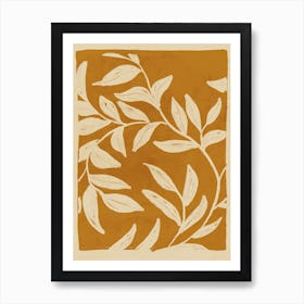 Minimal Abstract Leaves Art Print