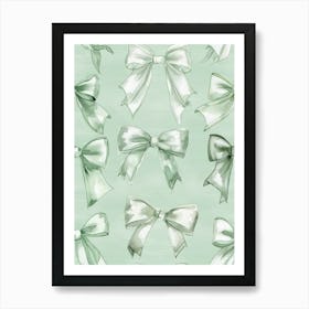 Pale Bows 2 Pattern Art Print