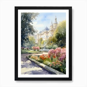 Mirabell Palace Gardens Austria Watercolour 4  Art Print