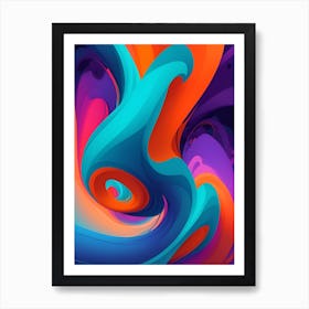 Abstract Colorful Waves Vertical Composition 1 Art Print