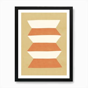 Geometric Greek Vase Pottery Minimalist - Warm Orange Beige Art Print