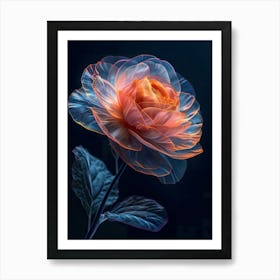 Fractal Rose Art Print