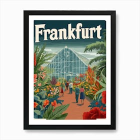 Aihrgdesign A Retro Travel Poster For Frankfurt Featuring The Ef5147b0 De86 4800 9f45 4bf41570abd8 0 Art Print